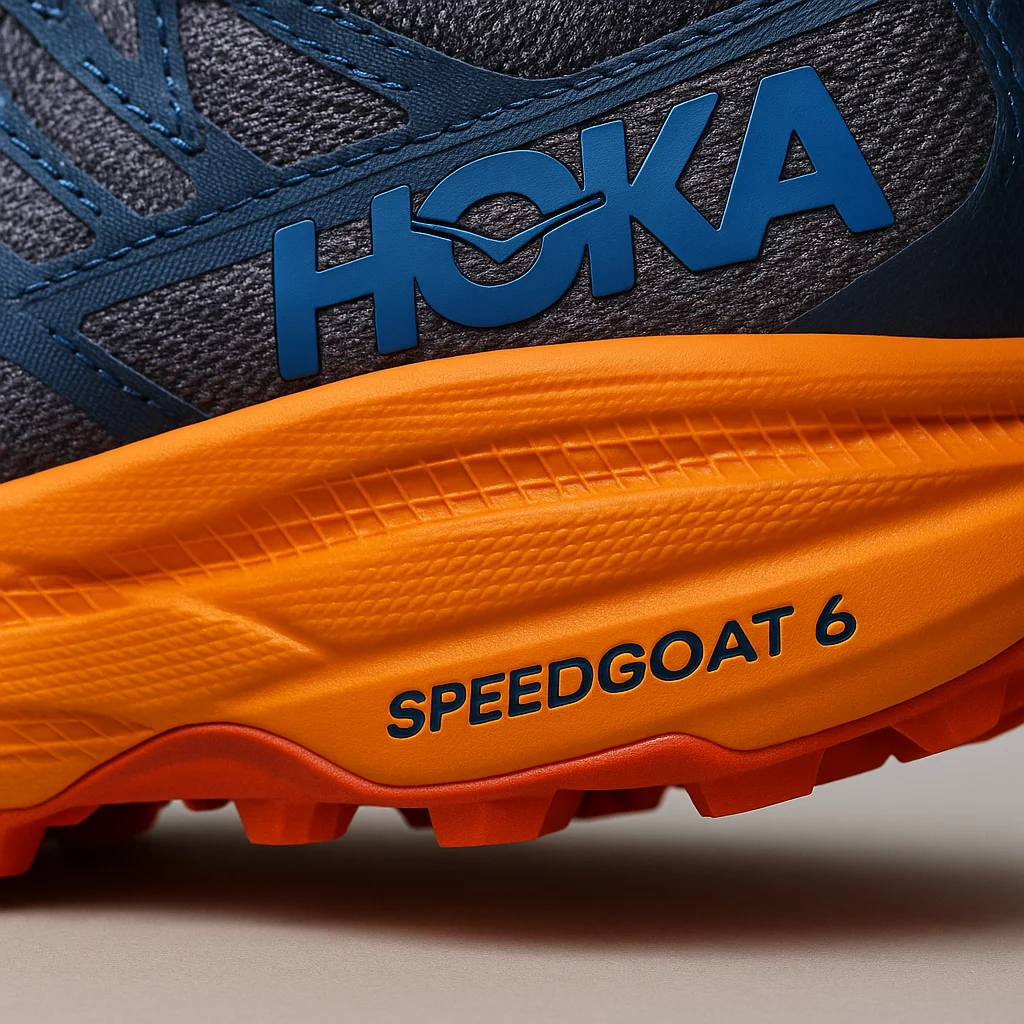 Detalle de la mediasuela y el rocker de la Hoka Speedgoat 6