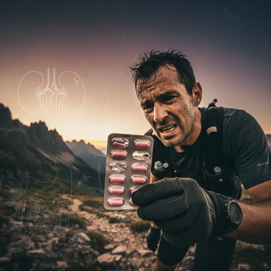 Blíster de pastillas de ibuprofeno, símbolo del dopaje legal en trail running.